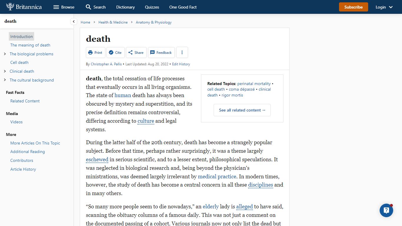 death | Definition, Types, Meaning, Culture, & Facts | Britannica